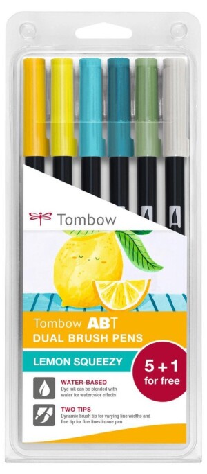 Product detail of Tombow ABT Dual Pen Brush sada oboustranných štětcových fixů - Lemon Squeezy 6 ks