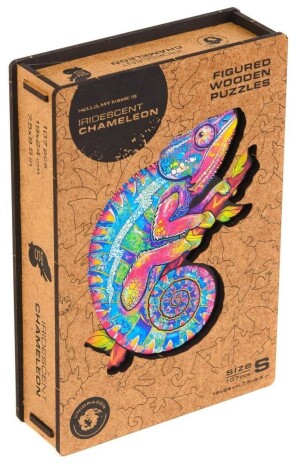 Product detail of UNIDRAGON dřevěné puzzle - Chameleon, velikost S (19x24cm)