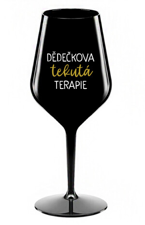 Product detail of DĚDEČKOVA TEKUTÁ TERAPIE - černá nerozbitná sklenice na víno 470 ml