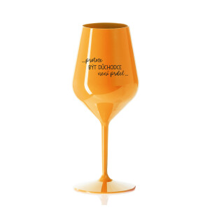 Product detail of PROTOŽE BÝT DŮCHODCE NENÍ PRDEL - oranžová nerozbitná sklenice na víno 470 ml