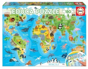 Product detail of Puzzle Mapa se zvířaty světa 150 dílků