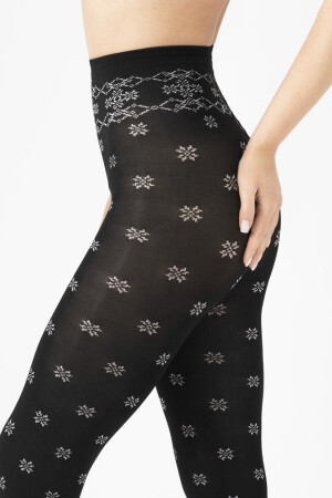 Product detail of Dámské punčochové kalhoty Fiore G 6077 Snowflake 40 den 2-4 černá-ecru 4-L