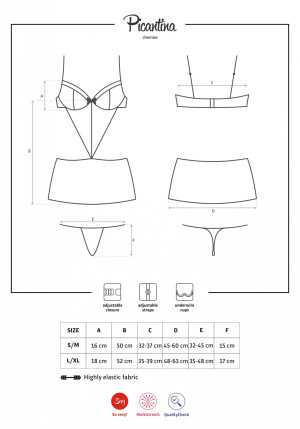 Product detail of Košilka Picantina chemise - Obsessive černá S/M