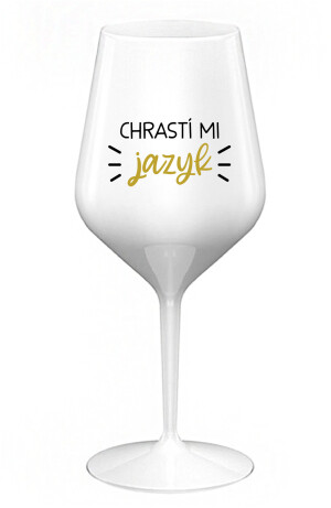 Product detail of CHRASTÍ MI JAZYK - bílá nerozbitná sklenice na víno 470 ml