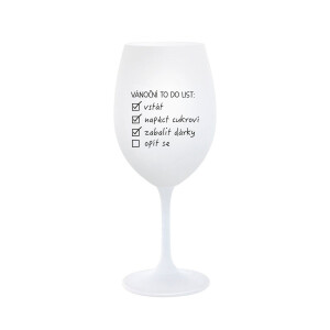 Product detail of VÁNOČNÍ TODO LIST - bílá  sklenice na víno 350 ml