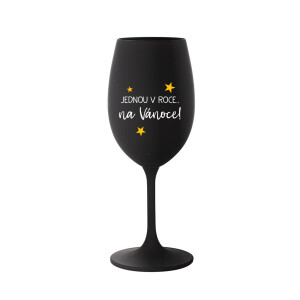 Product detail of JEDNOU V ROCE NA VÁNOCE - černá sklenice na víno 350 ml