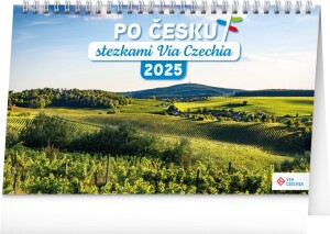 Product detail of Kalendář 2025 stolní: Po Česku stezkami Via Czechia, 23,1 × 14,5 cm