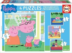 Product detail of Puzzle Prasátko Pepina 4v1 (6,9,12,16 dílků)
