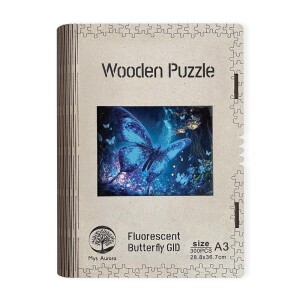 Product detail of Wooden puzzle Fluorescent Butterfly A3 GID - svítící ve tmě - EPEE