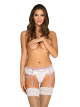 Smyslný podvazkový pás Lilyanne garter belt - Obsessive L/XL bílá - thumb (1)