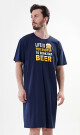 Pánská noční košile s krátkým rukávem Life is beer tmavě modrá L - thumb (2)