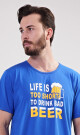 Pánské pyžamo šortky Life is beer modrá XL - thumb (2)