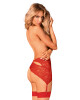 Elegantní podvazkový pás Atenica garter belt - Obsessive červená XS/S - thumb (3)
