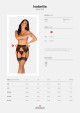 Krajkový podvazkový pás Isabellia garter belt - Obsessive S/M černá - thumb (4)