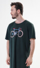 Pánská noční košile s krátkým rukávem Old bike tmavě zelená 4XL - thumb (4)