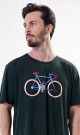 Pánská noční košile s krátkým rukávem Old bike tmavě zelená 4XL - thumb (1)