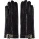 Semiline Dámské kožené antibakteriální rukavice P8210 Black S - thumb (2)