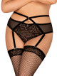 Žhavý podvazkový pás Jagueria garter belt - Obsessive 4XL/5XL černá - thumb (3)