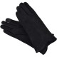 Semiline Dámské semišové antibakteriální rukavice P8215 Black M - thumb (0)
