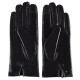 Semiline Dámské kožené antibakteriální rukavice P8209 Black S - thumb (3)