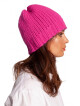 BK100 Čepice Beanie s žebrovaným lemem - růžová EU UNI - thumb (1)