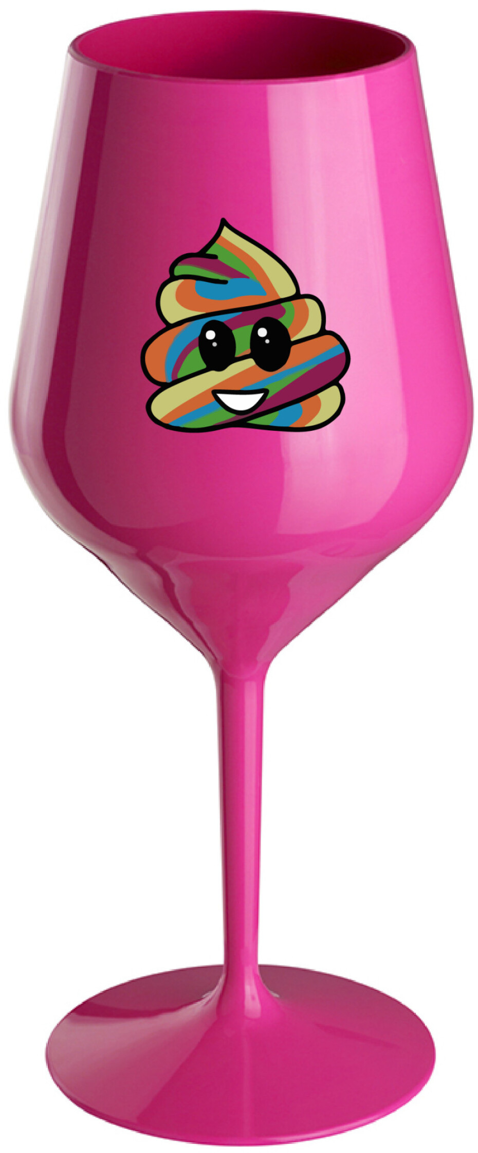 DUHOVÉ VESELÉ EE - růžová nerozbitná sklenice na víno 470 ml - main (0)