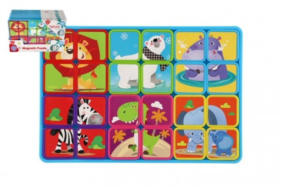 Puzzle magnetické deskové zvířata plast ve fólii 30x20x1cm - main (0)