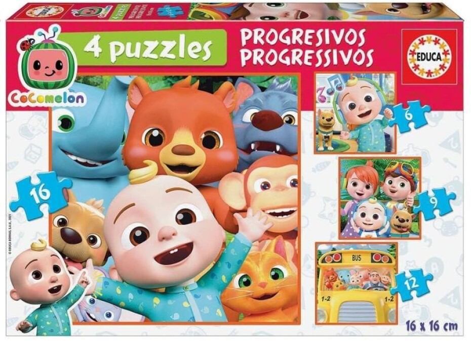 Puzzle CoComelon 4v1 (6,9,12,16 dílků) - main (0)