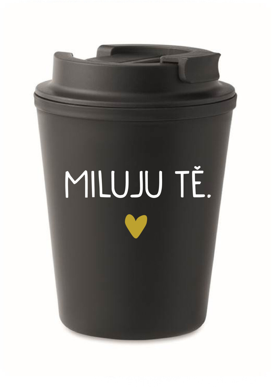 MILUJU TĚ. - černý termohrnek 300 ml - main (0)