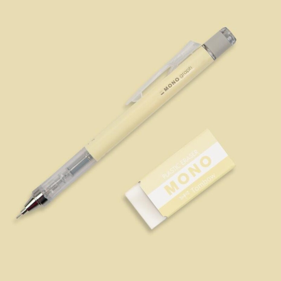 Mikrotužka Mono Graph Pastel s gumou - cream yellow, 0,5mm, blistr - main (0)
