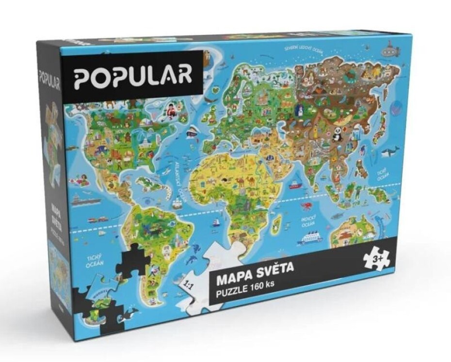Popular Puzzle Mapa světa 160 dílků (CZ) - main (0)