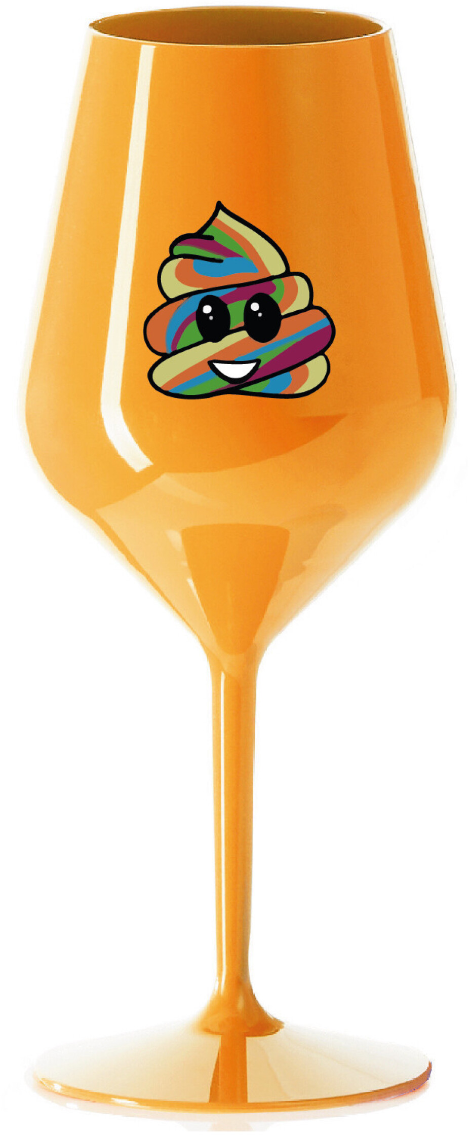 DUHOVÉ VESELÉ EE - oranžová nerozbitná sklenice na víno 470 ml - main (0)