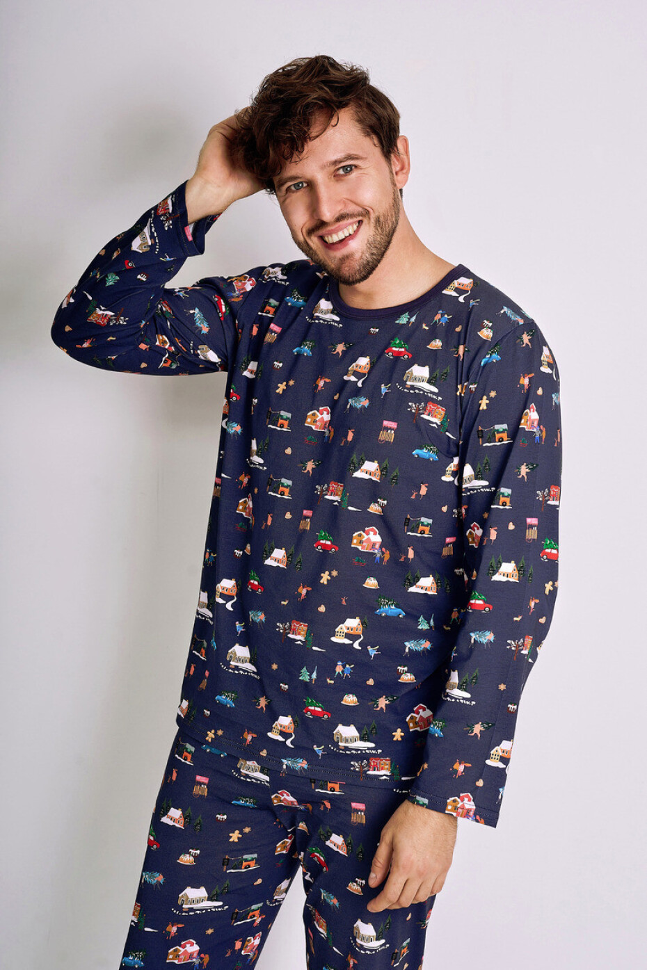 Pánské pyžamo 2840 MIKOŁAJ S-XL tmavě modrá S - main (1)