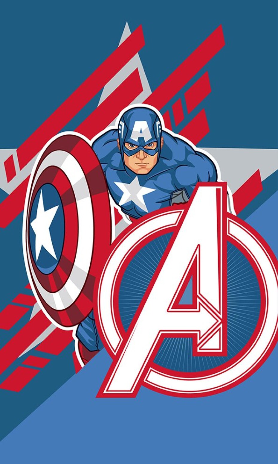 Dětský ručník Avengers Kapitán Amerika 30x50 cm - main (0)