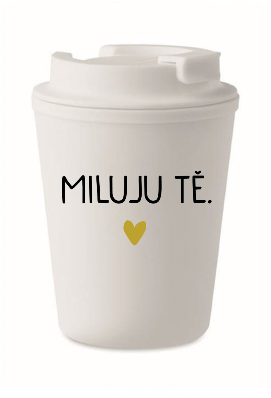 MILUJU TĚ. - bílý termohrnek 300 ml - main (0)