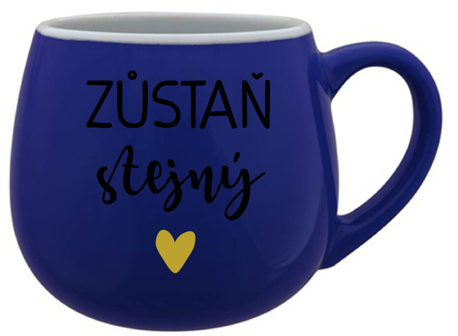 ZŮSTAŇ STEJNÝ - modrý keramický hrníček 300 ml - main (0)