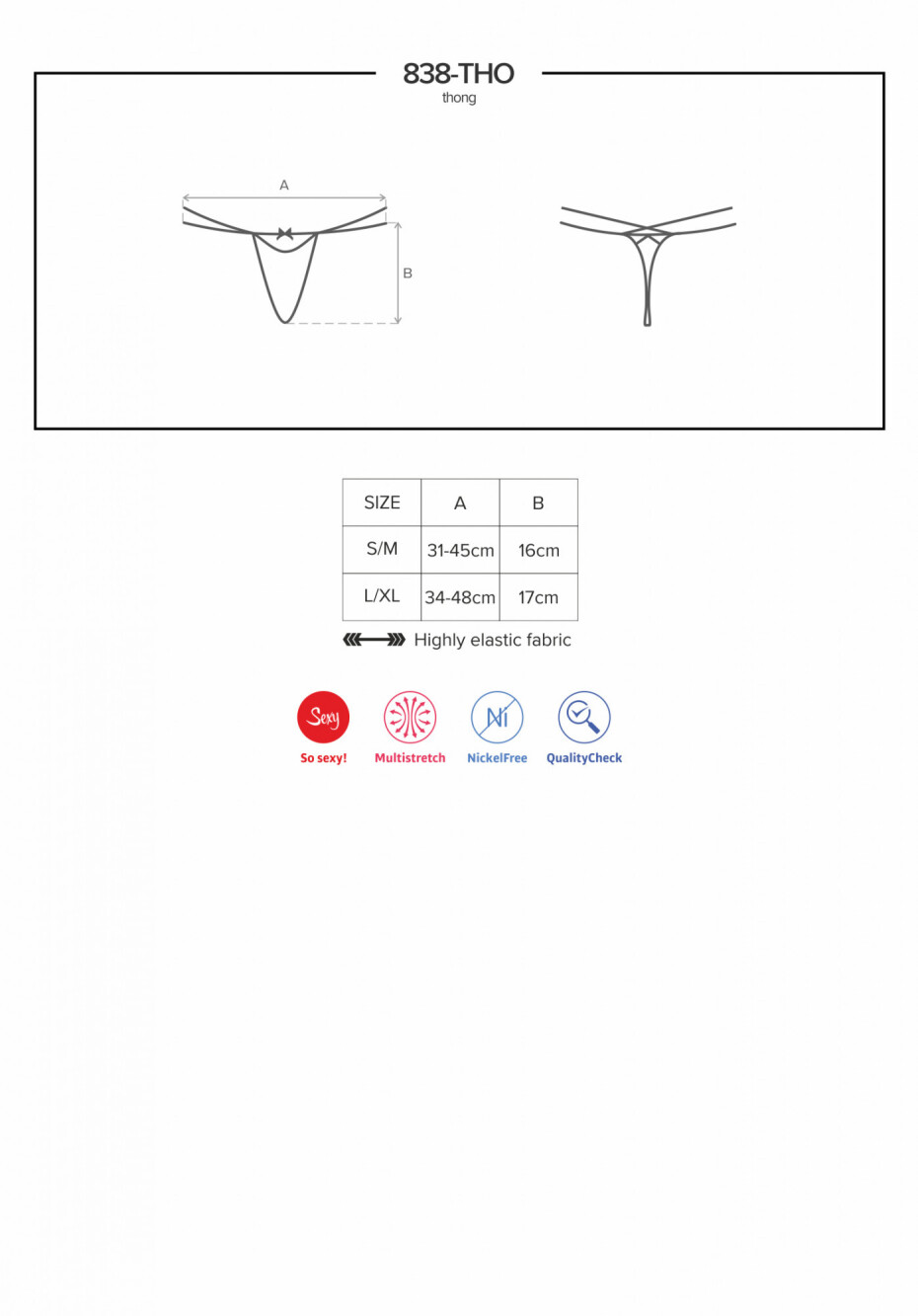 Tanga 838-THO thong - Obsessive červená L/XL - main (1)