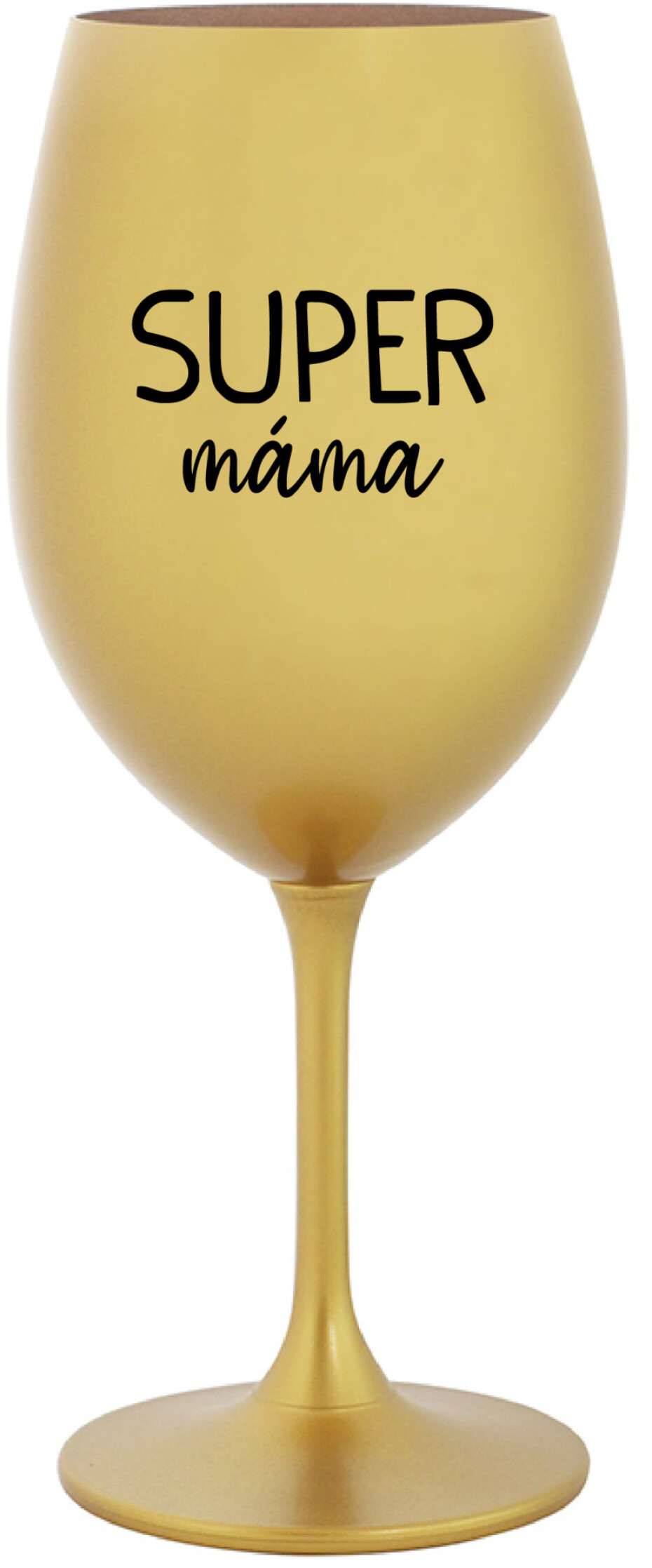 SUPER MÁMA - zlatá sklenice na víno 350 ml - main (0)