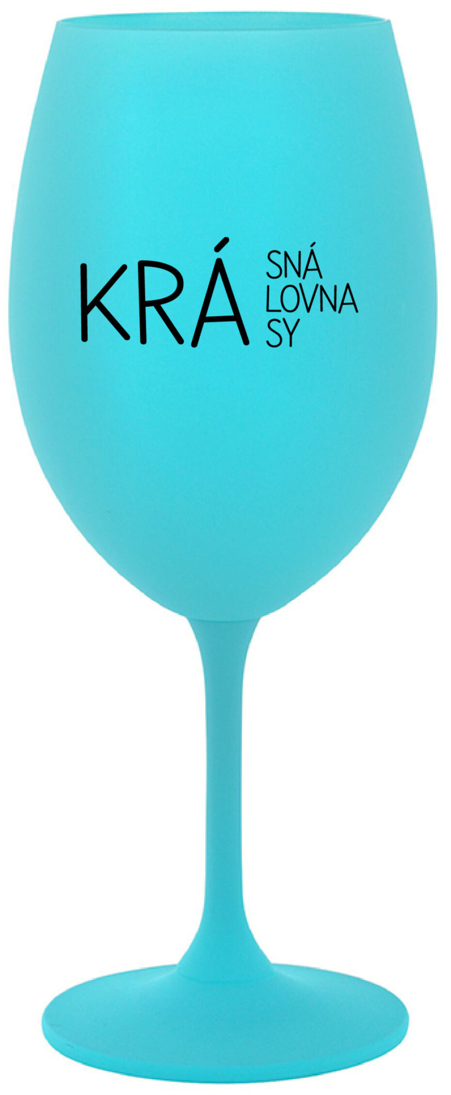 KRÁSNÁ KRÁLOVNA KRÁSY - tyrkysová sklenice na víno 350 ml - main (0)