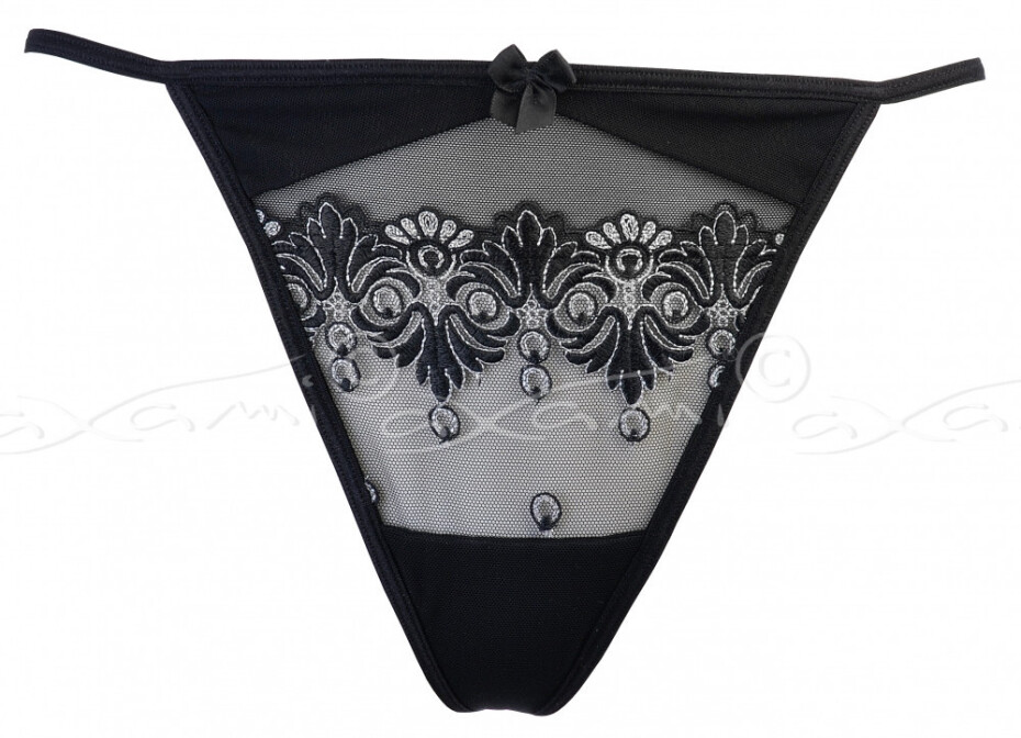 Sexy tanga Bell V-5138 černo/stříbrná - Axami M - main (1)