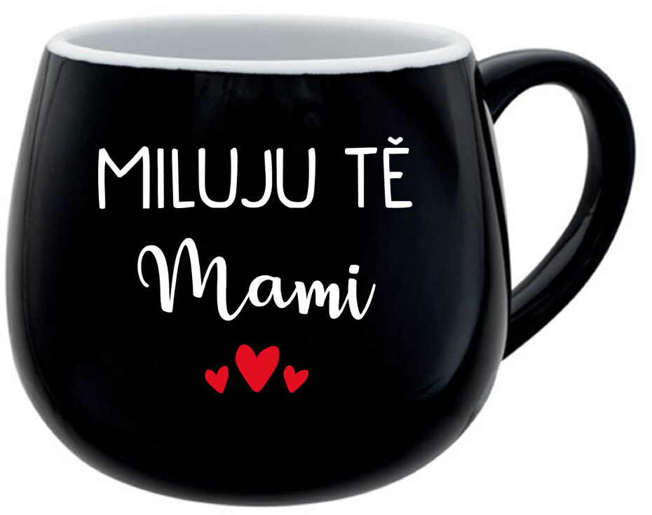 MILUJU TĚ MAMI - černý keramický hrníček 300 ml - main (0)