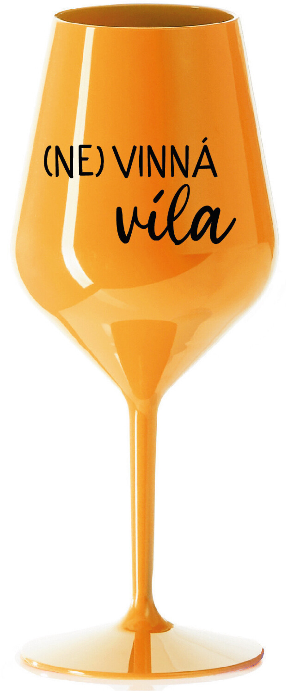 (NE)VINNÁ VÍLA - oranžová nerozbitná sklenice na víno 470 ml - main (0)