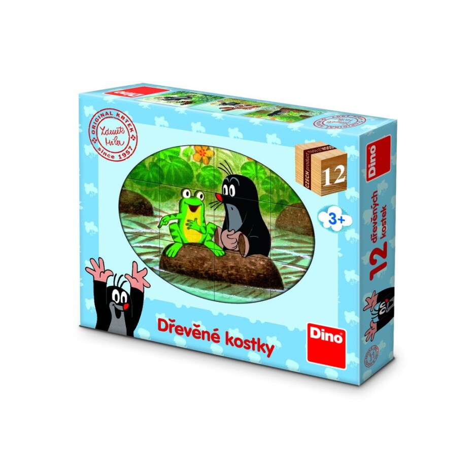 Krtek a zvířátka - Dřevěné kostky 12 ks - Dino Park - main (0)