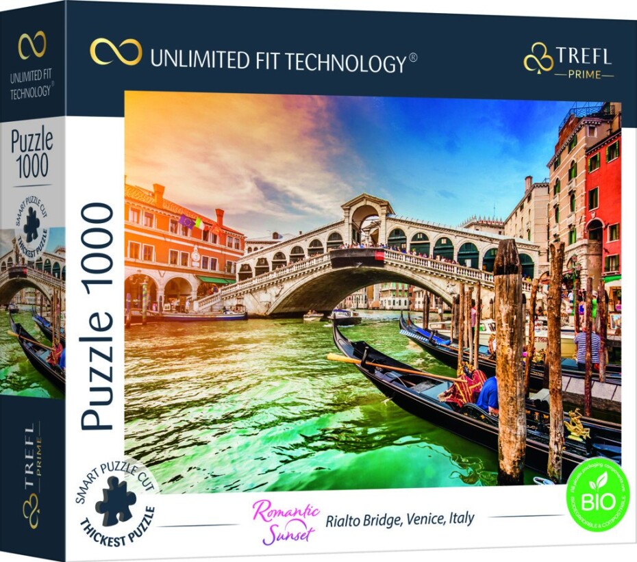 Puzzle prémiové Romantická západ slunce most Rialto Banátky - Trefl - main (0)
