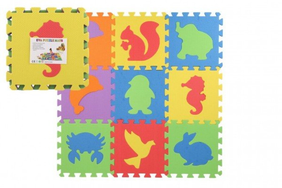 Pěnové puzzle zvířata 29x29x1cm 10ks ve fólii - main (0)