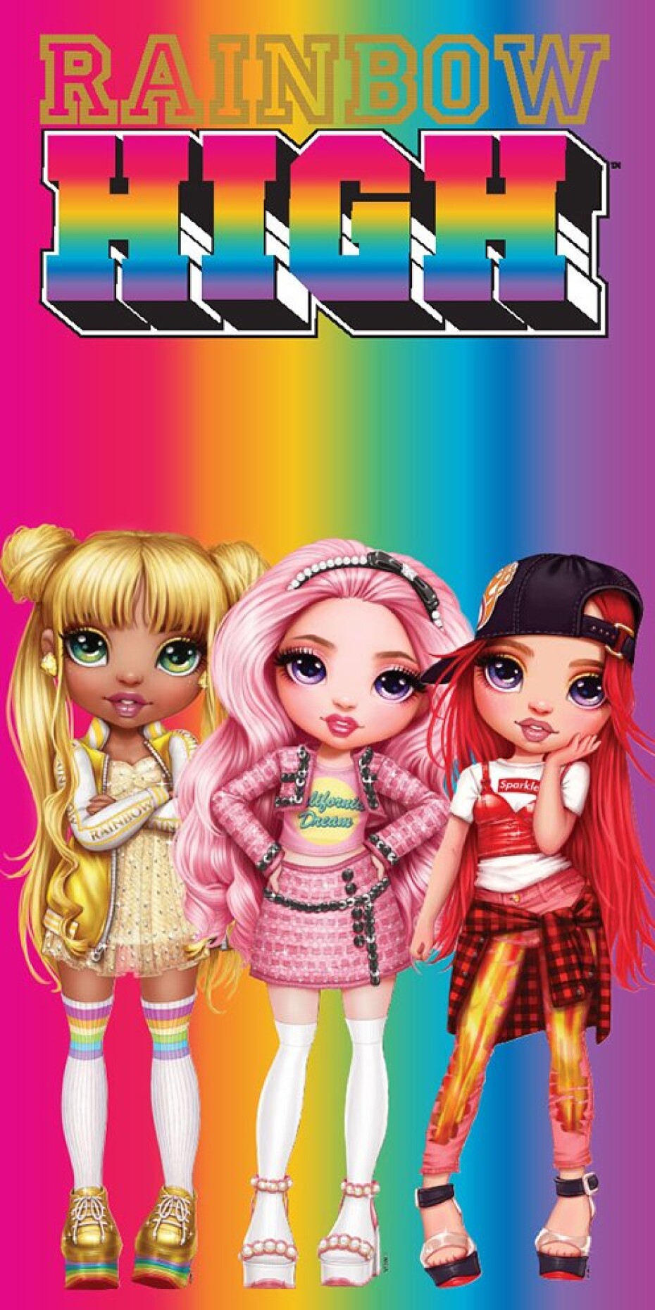 Dětská osuška Panenky Rainbow High Duhová Móda - main (0)