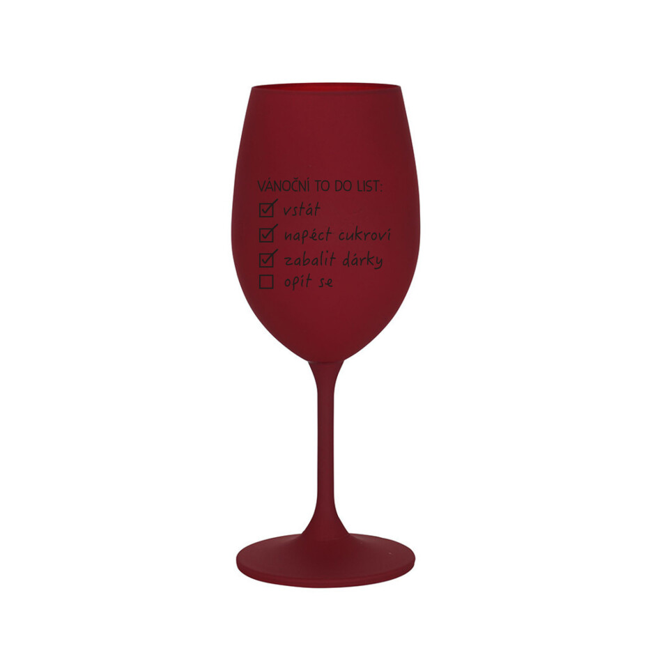 VÁNOČNÍ TODO LIST - bordo sklenice na víno 350 ml - main (0)