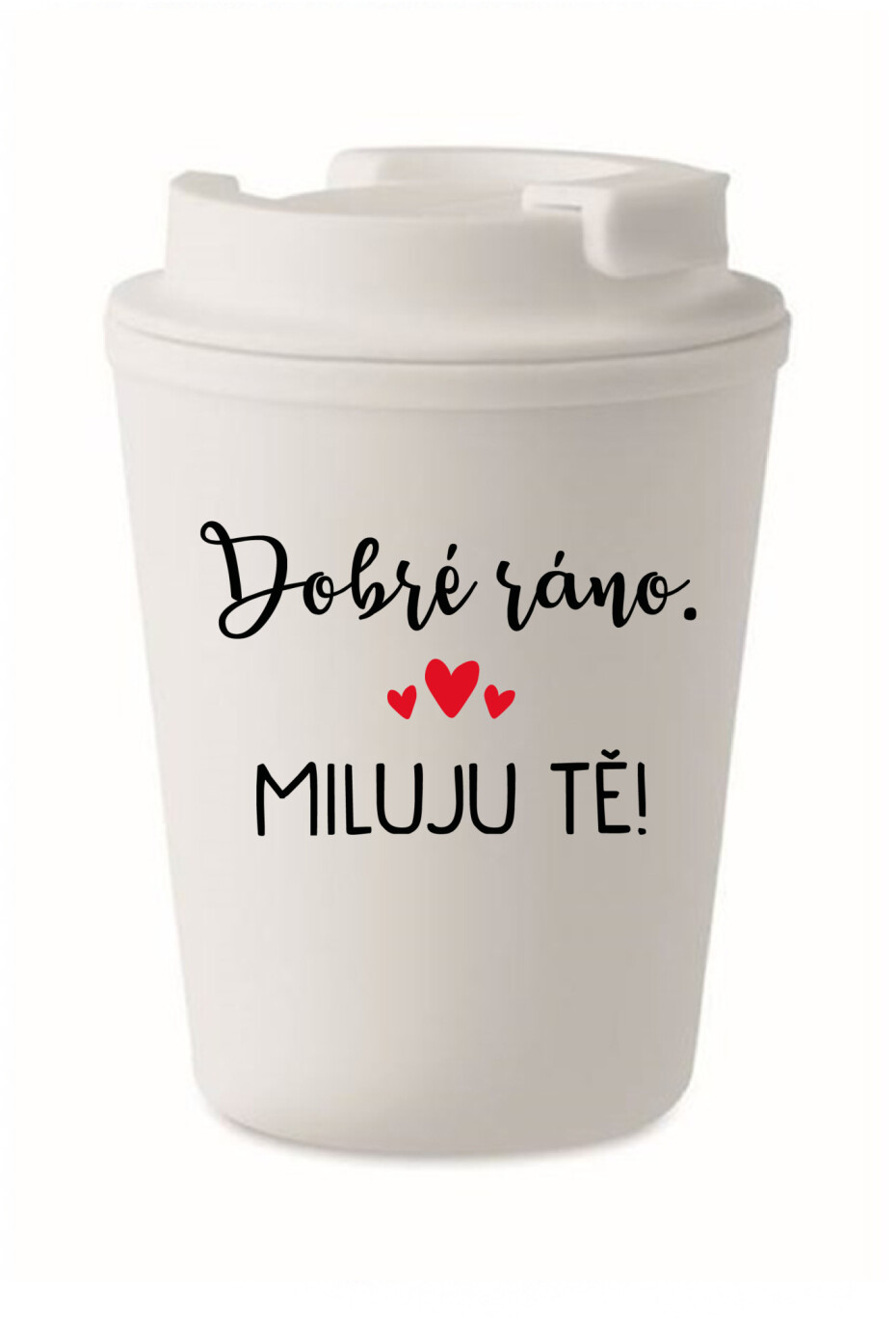 DOBRÉ RÁNO. MILUJU TĚ! - bílý termohrnek 300 ml - main (0)