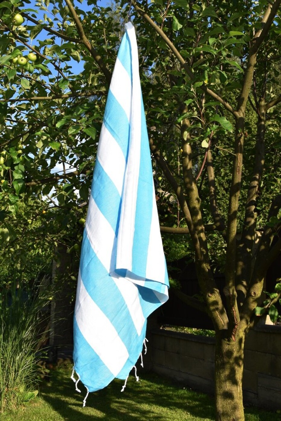 Peshtemal osuška Marmaris Tyrkysová - Bílá - main (0)