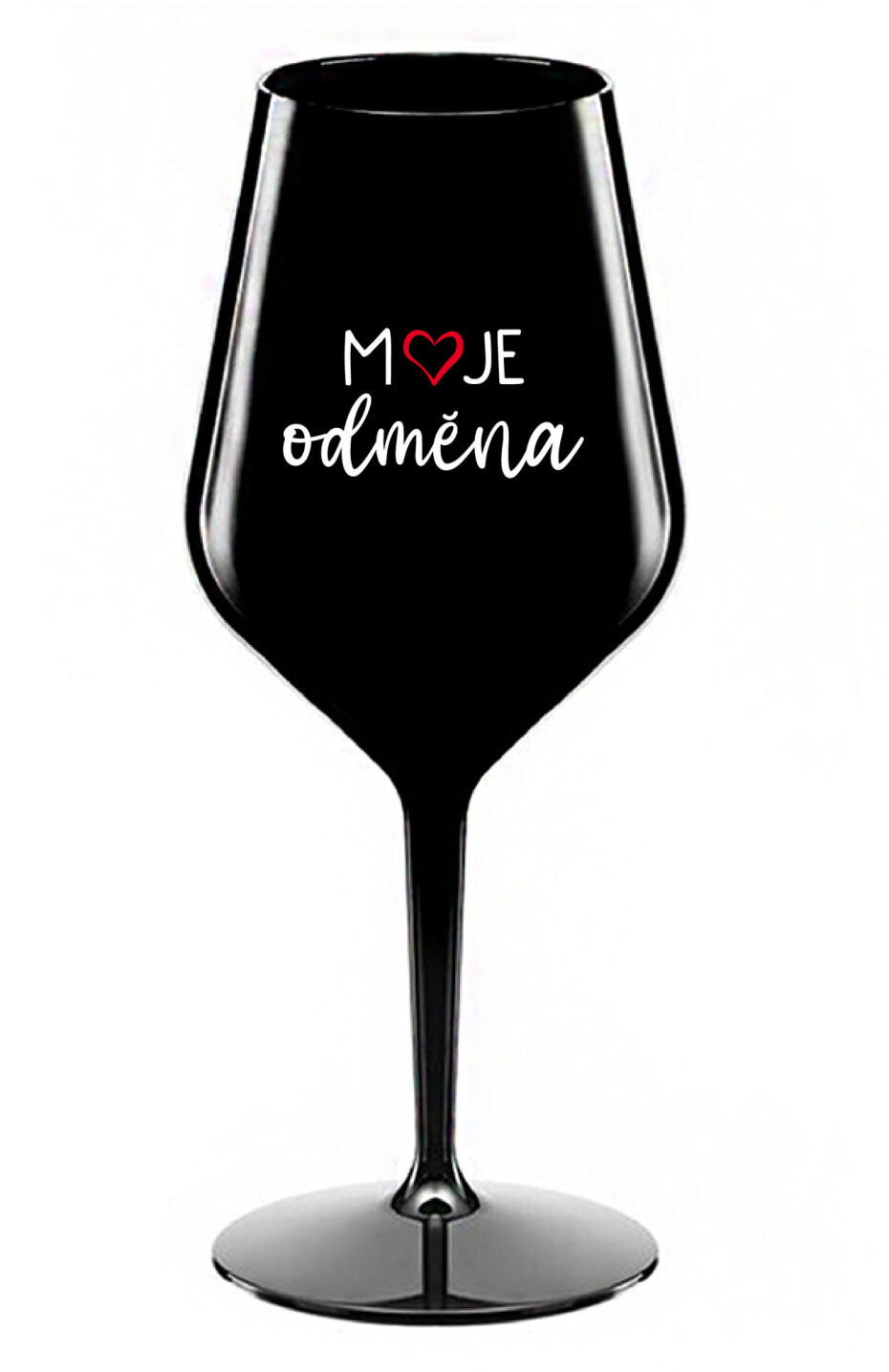 MOJE ODMĚNA - černá nerozbitná sklenice na víno 470 ml - main (0)